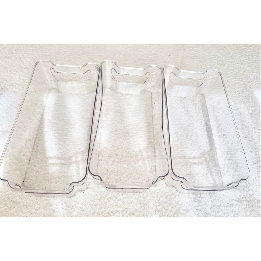 Plastic storage trays set of three stackable